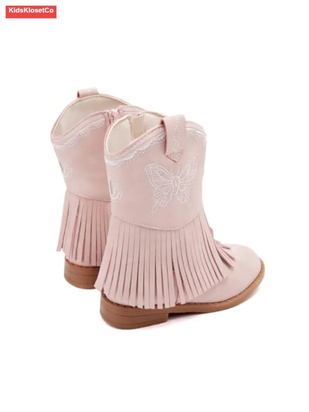 Toddler Girls Cowgirl Boots Mid Calf Western Pointed Toe Riding Shoes Tassels